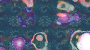 Renkli unsurlarla hareketli arka plan görüntüleri. Çiçekler. Eski model. Bayrak tarzı. Video kaydı. Şablon. Döngü. Kusursuz.. 