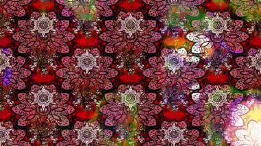 Renkli unsurlarla hareketli arka plan görüntüleri. Çiçekler. Eski model. Bayrak tarzı. Video kaydı. Şablon. Döngü. Kusursuz.. 