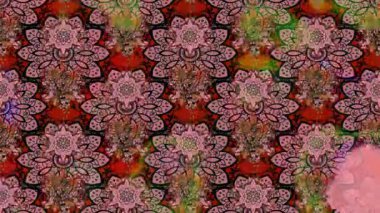 Renkli unsurlarla hareketli arka plan görüntüleri. Çiçekler. Eski model. Bayrak tarzı. Video kaydı. Şablon. Döngü. Kusursuz.. 