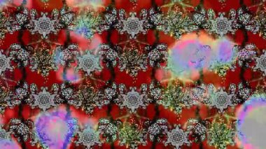 Renkli unsurlarla hareketli arka plan görüntüleri. Çiçekler. Eski model. Bayrak tarzı. Video kaydı. Şablon. Döngü. Kusursuz.. 