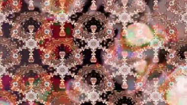 Renkli unsurlarla hareketli arka plan görüntüleri. Çiçekler. Eski model. Bayrak tarzı. Video kaydı. Şablon. Döngü. Kusursuz.. 