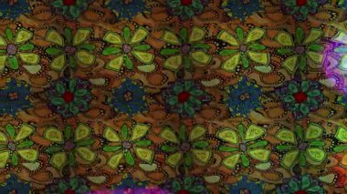 Renkli unsurlarla hareketli arka plan görüntüleri. Çiçekler. Eski model. Bayrak tarzı. Video kaydı. Şablon. Döngü. Kusursuz.. 