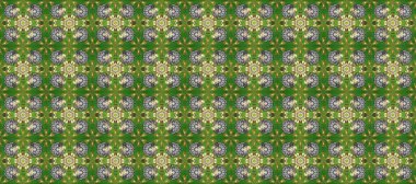 Kusursuz oryantal klasik altın desen. Yeşil, gri ve bej renklerde altın yinelenen elementler içeren Raster soyut arka planı.