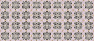 Raster illüstrasyonu. Tarafsız, gri ve bej renklerde, altın elementlerle klasik, pürüzsüz desen.