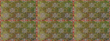 Patlayan çiçekler soyut olarak yerleştirilmiş. Raster illüstrasyonu. Raster deseni. Yumuşak, bahar çiçekleri kahverengi renklerde.