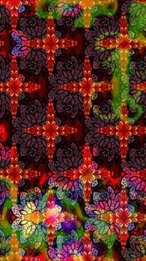 Düz Çiçek Elementleri Tasarım Raster illüstrasyonu. Renkli Bahar Teması eskiz kalıbı. Kahverengi renkli çiçekler. Çiçek eskiz kalıbı geçmişi.