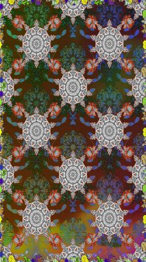 Yumuşak, yaz çiçekli arka plan. Kahverengi ve gri renkli çiçekler. Raster çiçek desenli ve çiçekli..