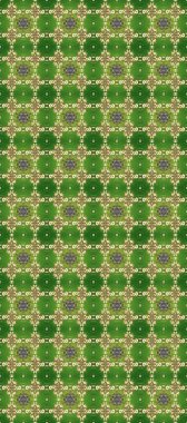 Yeşil, nötr ve bej renklerde altın elementlerle kusursuz desen. Kusursuz altın desen. Raster doğulu süsü.