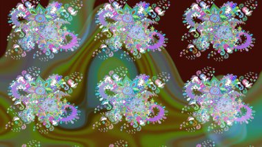 Tekstil, kumaş, kapaklar, duvar kağıtları, baskı, naylon, koleksiyon defteri, örgü, dekupaj için güzel bir eskiz. Millefleur 'lar. Küçük yeşil çiçekli oldukça eski bir besin torbası deseni..