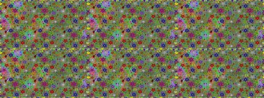 Çiçekli karalama şeklinde Raster çiçek deseni. Yeşil renkli çiçekler. Nazik, narin çiçek arkaplanı.