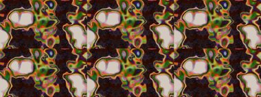 Süslü kumaş deseni. Raster illüstrasyonundaki çiçek desenli çizim. Düz Çiçek Elementleri Tasarımı. Renkli Bahar Teması çizim şablonu.