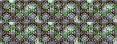 Küçük gri çiçeklerle oldukça eski bir besin torbası deseni. Tekstil, kumaş, kapaklar, duvar kağıtları, baskı, paket, koleksiyon defteri, örgü, dekupaj için çiçek arkaplanı..