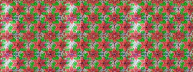 Pembe ve yeşil renklerde. Çiçek. Kusursuz dekoratif arka plan, çiçek mandala. Raster illüstrasyonu.