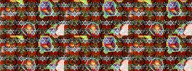 Çiçekli karalama şeklinde Raster çiçek deseni. Yumuşak, bahar çiçekli arka plan. Kahverengi renkte çiçekler.