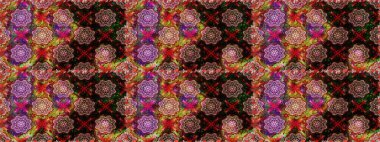 Vadinin çiçekleri kahverengi renklerde. Raster dikişsiz çiçek deseni.