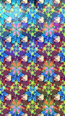 Yumuşak, bahar çiçekli arka plan. Çiçekli karalama şeklinde Raster çiçek deseni. Mavi renkte çiçekler.