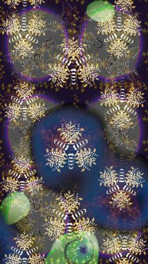 Raster illüstrasyonu. Gri renkli çiçekler. Çizim çiçek deseni duvar kağıdı için kullanılabilir.