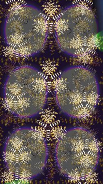 Raster illüstrasyonu. Çiçek süslemeli çizim deseni. Gri renkli çiçekler.