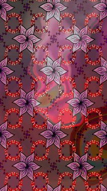 Tekstil, kumaş, ambalaj, hatıra defteri için hoş bir çiçek arkaplanı. Kahverengi arka planda. Elle çizilmiş çiçek desenli Raster çizimi. Çocuksu tasarım.