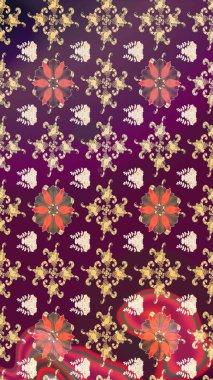 Tekrar eden çiçek arkaplanı, zarif mor çiçek duvar kağıdı. Mor renkler üzerine çiçek desenli çizimler, el yapımı papatyalar, papatyalar..