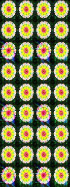 Çiçek. Taslak dekoratif arka plan, çiçek mandala. Sarı renklerde. Raster illüstrasyonu.