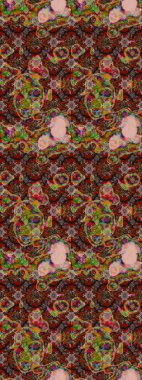 Kahverengi renkli bitkilerden oluşan parlak çiçekli çizim deseni.