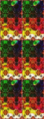 Raster illüstrasyonu. Çiçeksiz desenli arka plan, darbeler, sıçramalar, yaz çiçekleri. Gri ve kahverengi renkte çiçekler.