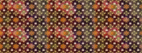 Küçük çiçekteki sevimli çiçek deseni. Soyut çiçek çizim kalıbı arka planı. Kahverengi renklerde. Raster deseni. Raster illüstrasyonu.