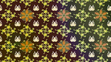 Raster Yumuşak kumaş deseni. Raster çiçek izi. Çiçek rengi eskiz deseni. Klasik taslak çizimi.