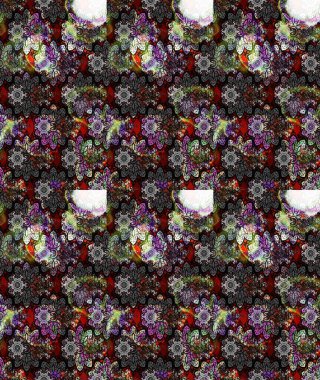 Renkli Bahar Teması eskiz kalıbı. Siyah renkli çiçekler. Sevimli çiçek raster deseni. Düz Çiçek Elementleri Tasarımı.