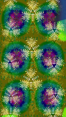 Çiçek desenli eskiz. Yeşil renkli çiçekler. Tişört baskısı için çiçek boyama rasteriName.