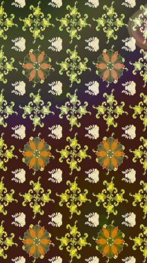 Renkli Bahar Teması eskiz kalıbı. Güzel çiçek deseni. Kahverengi renkli çiçekler. Düz Çiçek Elementleri Tasarımı.