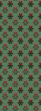 Düz Çiçek Elementleri Tasarımı. Renkli Yaz Temalı eskiz kalıbı. Yeşil renkli çiçekler. Raster illüstrasyonunda çiçek deseni çizimi.