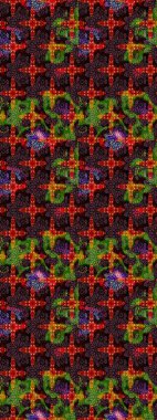 Kahverengi renkli etnik çiçeklerin olduğu zarif bir eskiz modeli. Raster Çiçek İllüstrasyon Şirin Tekstil.