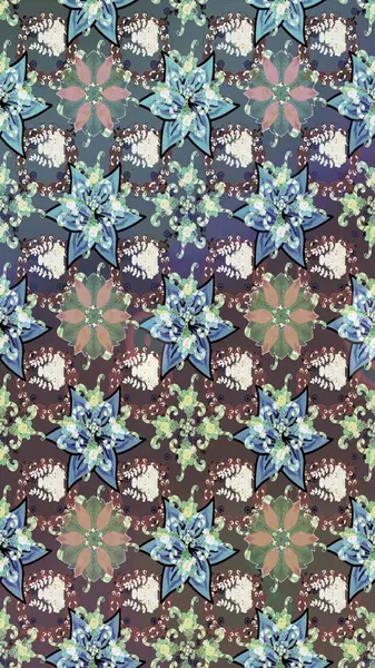 Renkli Bahar Teması eskiz kalıbı. Çiçek deseni. Raster güzel kumaş deseni çiziyor. Düz Çiçek Elementleri Tasarımı.