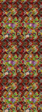 Suluboya çiçekli çiçek deseni. Raster illüstrasyonu. Kırmızı renkte güzel tekstil.