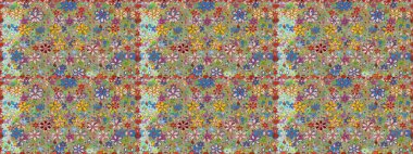 Cute flowers. Raster Trendy fabric pattern. Line seamless pattern.
