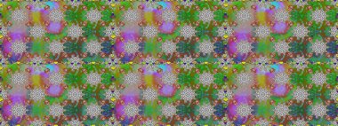 Güzel, parlak, pürüzsüz kumaş, tuval. Eski moda arka plan. Şablon, pürüzsüz, çiçekli kenar. Çiçek çelengi. Kıvırcık, parlak örgü. Raster illüstrasyonu.