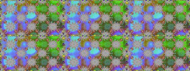 Renkli Bahar Temalı Kusursuz Arkaplan. Raster. Düz Çiçek Elementleri Tasarımı.