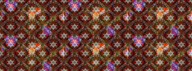 Kahverengi renklere karalama yapan çiçek desenli çizim. Raster illüstrasyonu.