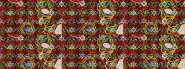 Raster düz çiçek çizim deseni. Hediye ambalaj kağıdı, tebrik kartları, posterler ve pankart tasarımı. Kırmızı renkte çiçekler.