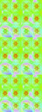 El çizimi. Çiçekli, yapraklı, çiçek desenli eskiz. Raster illüstrasyonu.