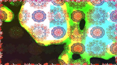 Vadinin çiçekleri kahverengi renklerde. Raster çiçek desenleri çiziyor..