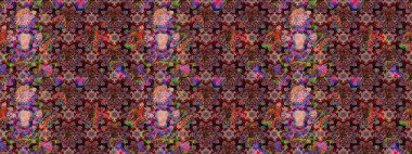 Çiçek. Taslak dekoratif arka plan, çiçek mandala. Pembe renklerde. Raster illüstrasyonu.