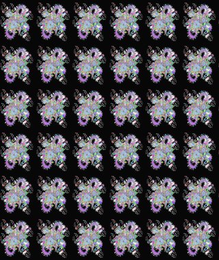 Küçük çiçekteki sevimli çiçek deseni. Siyah renkte çiçekler.