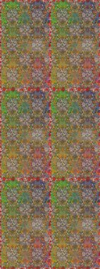 Modern çiçek arkaplanı. Parlak renkli çiçeklerle ve kahverengi ve yeşil renklerde yapraklarla şaşırtıcı, pürüzsüz çiçek deseni. Moda baskıları için zarif bir şablon. Halk stili.