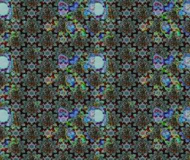 Motley illüstrasyonu. Küçük çiçekte güzel bir desen. Yeşil çiçekli bahar çiçekleri. Moda baskıları için zarif bir şablon. Küçük renkli çiçekler..