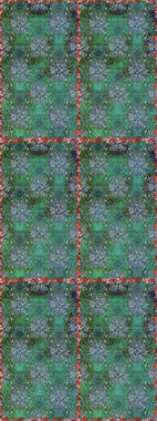 Modern çiçek arkaplanı. Moda baskıları için zarif bir şablon. Parlak renkli çiçekleri ve yeşil ve mavi renklerde yaprakları olan şaşırtıcı, pürüzsüz çiçek deseni. Halk stili.