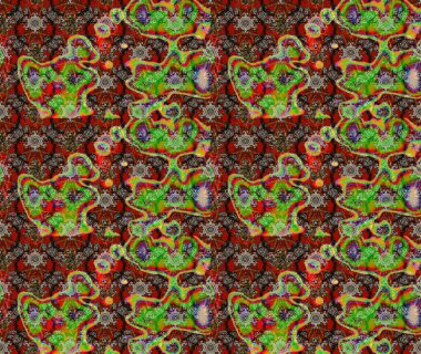 Düz Çiçek Elementleri Tasarımı. Renkli Bahar Teması eskiz kalıbı. Çiçek deseni. Raster illüstrasyonu. Chichi kumaş deseni çiz.