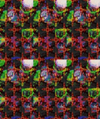 Süslü kumaş deseni. Düz Çiçek Elementleri Tasarımı. Renkli Bahar Teması eskiz kalıbı. Raster illüstrasyonunda çiçek deseni çizimi.